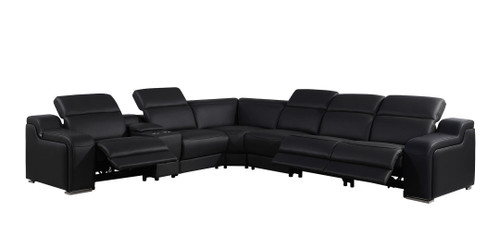 1116 - 7-Piece L-Shaped Sectional Sofa In With 3 Power Recliners & Power Headrests