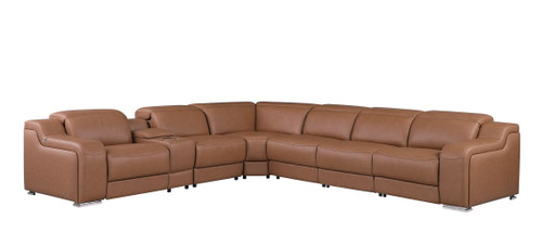 1116 - 7-Piece L-Shaped Sectional Sofa In With 4 Power Recliners & Power Headrests