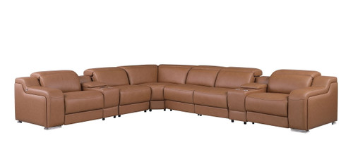 1116 - 8-Piece L-Shaped Sectional Sofa In With 3 Power Recliners & Power Headrests