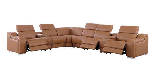 1116 - 8-Piece L-Shaped Sectional Sofa In With 3 Power Recliners & Power Headrests