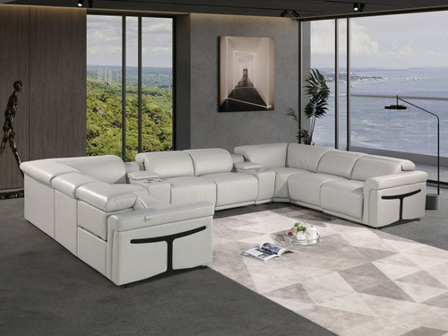 1126 - 10-Piece U-Shaped Sectional Sofa In With 4 Power Recliners & Power Headrests