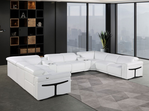 1126 - 10-Piece U-Shaped Sectional Sofa In With 4 Power Recliners & Power Headrests