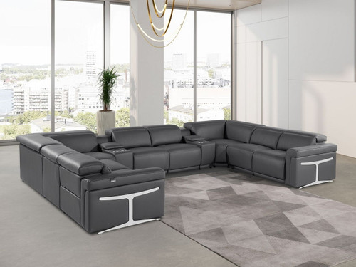 1126 - 10-Piece U-Shaped Sectional Sofa In With 4 Power Recliners & Power Headrests