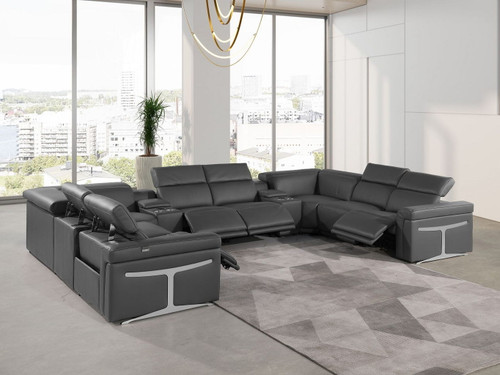 1126 - 10-Piece U-Shaped Sectional Sofa In With 4 Power Recliners & Power Headrests
