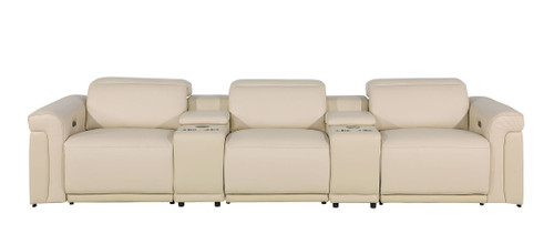 1126 - 5-Piece Modular Power Reclining Sofa In With 3 Power Recliners & Power Headrests