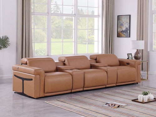1126 - 5-Piece Modular Power Reclining Sofa In With 3 Power Recliners & Power Headrests