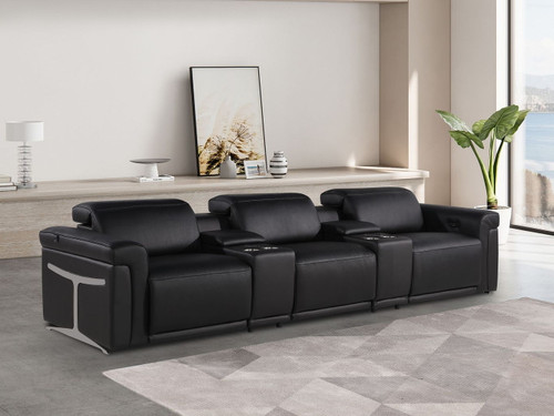 1126 - 5-Piece Modular Power Reclining Sofa In With 3 Power Recliners & Power Headrests