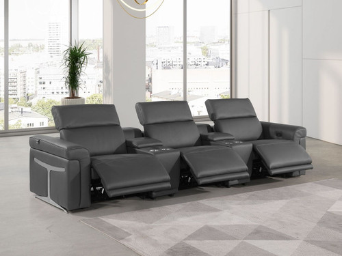 1126 - 5-Piece Modular Power Reclining Sofa In With 3 Power Recliners & Power Headrests