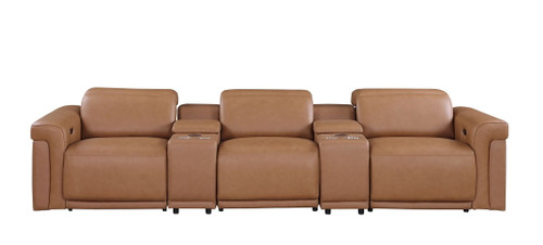 1126 - 5-Piece Modular Power Reclining Sofa In With 3 Power Recliners & Power Headrests