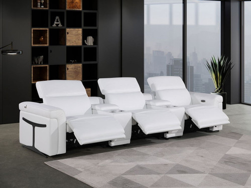 1126 - 5-Piece Modular Power Reclining Sofa In With 3 Power Recliners & Power Headrests