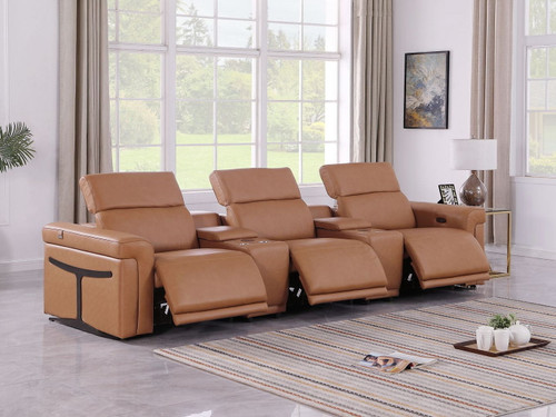 1126 - 5-Piece Modular Power Reclining Sofa In With 3 Power Recliners & Power Headrests
