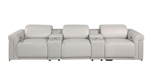 1126 - 5-Piece Modular Power Reclining Sofa In With 3 Power Recliners & Power Headrests