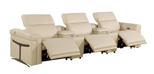 1126 - 5-Piece Modular Power Reclining Sofa In With 3 Power Recliners & Power Headrests