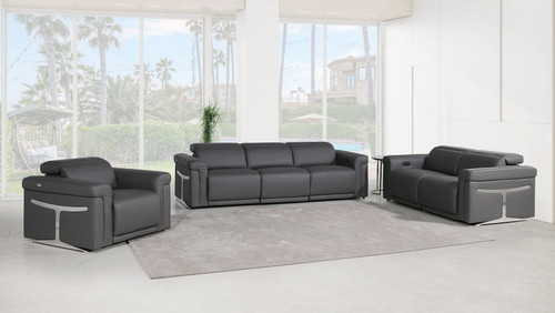 1126 - 6-Piece Modular Power Reclining Sofa, Loveseat & Chair Set In With 6 Power Recliners & Power Headrests
