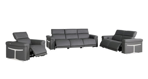 1126 - 6-Piece Modular Power Reclining Sofa, Loveseat & Chair Set In With 6 Power Recliners & Power Headrests