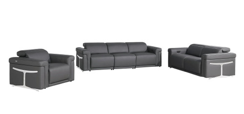 1126 - 6-Piece Modular Power Reclining Sofa, Loveseat & Chair Set In With 6 Power Recliners & Power Headrests