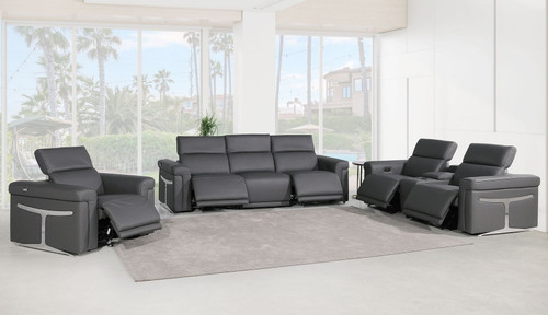 1126 - 7-Piece Modular Power Reclining Sofa, Loveseat & Chair Set In With 5 Power Recliners & Power Headrests
