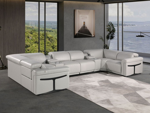 1126 - 8-Piece U-Shaped Sectional Sofa In With 4 Power Recliners & Power Headrest