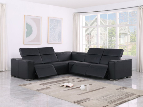 1208 - Leather Reclining Set (Sofa & Loveseat With 4 Power Recliners)