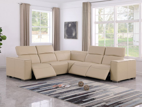 1208 - Leather Reclining Set (Sofa & Loveseat With 4 Power Recliners)