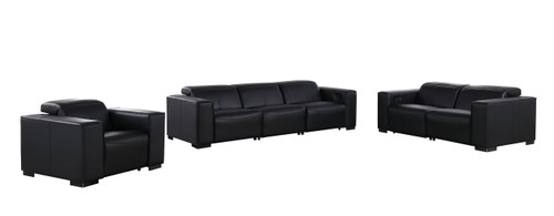1208 - Leather Reclining Set (Sofa, Loveseat & Chair With 6 Power Recliners)