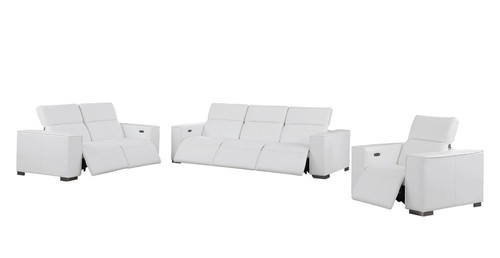 1208 - Leather Reclining Set (Sofa, Loveseat & Chair With 6 Power Recliners)