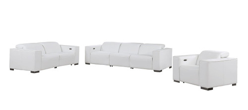 1208 - Leather Reclining Set (Sofa, Loveseat & Chair With 6 Power Recliners)