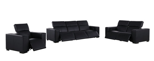1208 - Leather Reclining Set (Sofa, Loveseat & Chair With 6 Power Recliners)