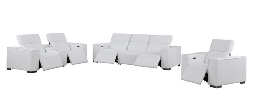 1208 - Modular Leather Set With 5 Power Recliners & Power Headrests