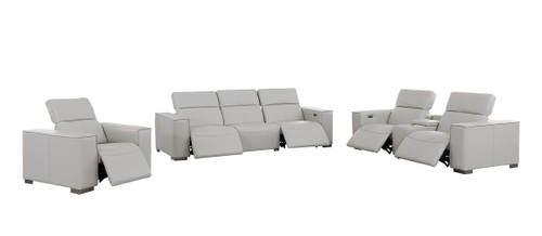 1208 - Modular Leather Set With 5 Power Recliners & Power Headrests