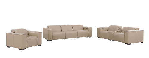 1208 - Modular Leather Set With 5 Power Recliners & Power Headrests