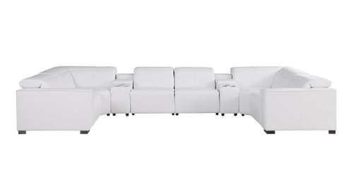 1208 - 8 Piece Modular Leather Sectional With 2 Power Recliners & Power Headrests