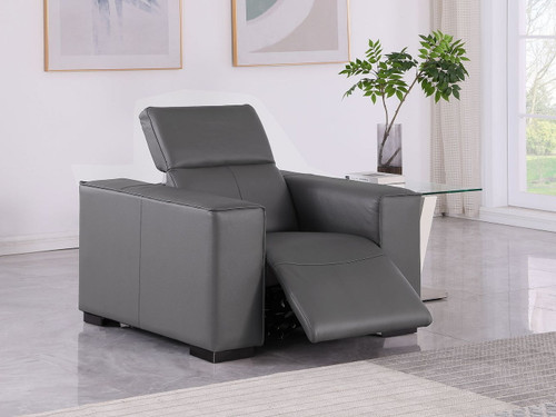 1208 - Leather Power Reclining Chair With Power Headrest