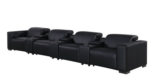 1208 - 7 Piece Leather Sofa With 4 Power Recliners And Power Headrests