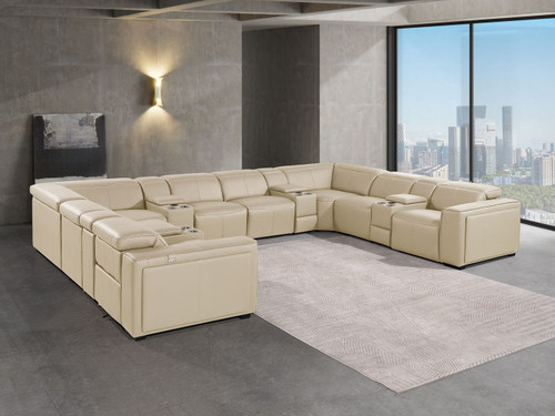 1224 - 12-Piece U-Shaped Sectional Sofa In With 4 Power Recliners & Power Headrests