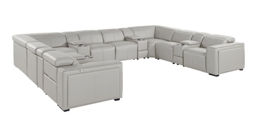 1224 - 12-Piece U-Shaped Sectional Sofa In With 4 Power Recliners & Power Headrests