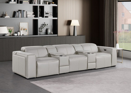 1224 - 5-Piece Modular Power Reclining Sofa In With 3 Power Recliners & Power Headrests