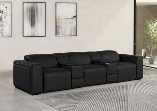 1224 - 5-Piece Modular Power Reclining Sofa In With 3 Power Recliners & Power Headrests