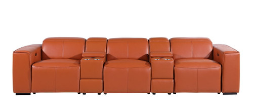 1224 - 5-Piece Modular Power Reclining Sofa In With 3 Power Recliners & Power Headrests