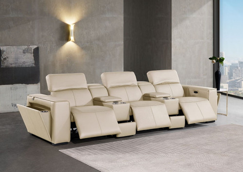 1224 - 5-Piece Modular Power Reclining Sofa In With 3 Power Recliners & Power Headrests