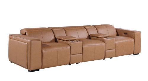 1224 - 5-Piece Modular Power Reclining Sofa In With 3 Power Recliners & Power Headrests