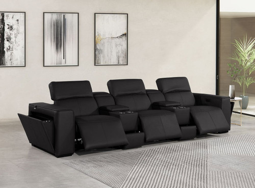 1224 - 5-Piece Modular Power Reclining Sofa In With 3 Power Recliners & Power Headrests