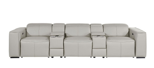 1224 - 5-Piece Modular Power Reclining Sofa In With 3 Power Recliners & Power Headrests