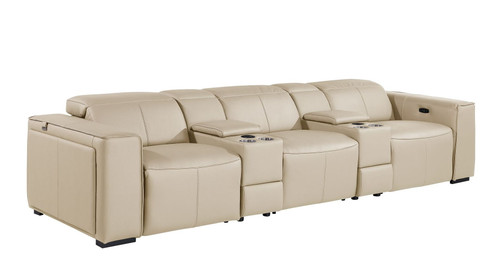1224 - 5-Piece Modular Power Reclining Sofa In With 3 Power Recliners & Power Headrests