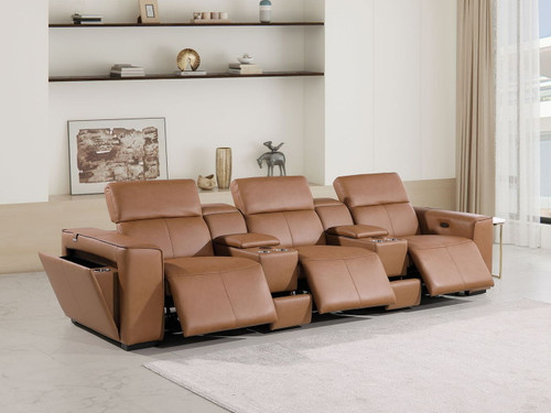 1224 - 5-Piece Modular Power Reclining Sofa In With 3 Power Recliners & Power Headrests