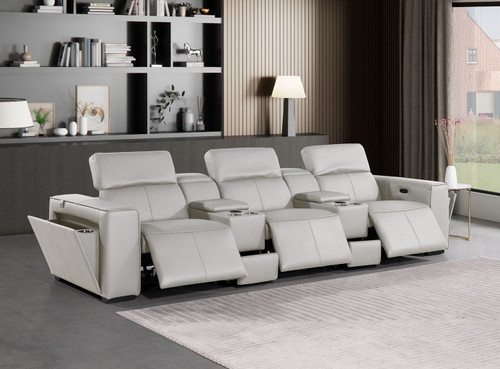 1224 - 5-Piece Modular Power Reclining Sofa In With 3 Power Recliners & Power Headrests