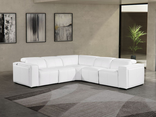 1224 - 5-Piece L-Shaped Sectional Sofa In With 3 Power Recliners & Power Headrests