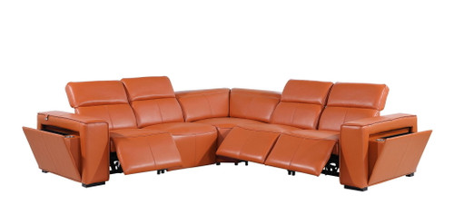1224 - 5-Piece L-Shaped Sectional Sofa In With 3 Power Recliners & Power Headrests