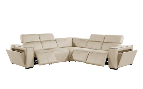 1224 - 5-Piece L-Shaped Sectional Sofa In With 3 Power Recliners & Power Headrests