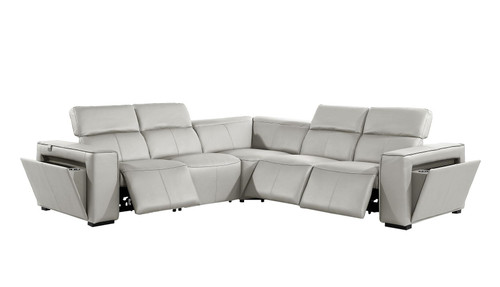 1224 - 5-Piece L-Shaped Sectional Sofa In With 3 Power Recliners & Power Headrests